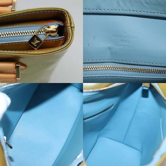 LOUIS VUITTON Monogram Vernis Houston Hand Bag Baby Blue M91005 - Picture 11 of 12